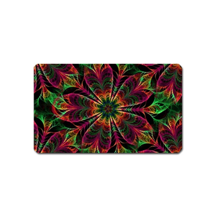 Multicolored Flower Mandala Wallpaper Kaleidoscope Pattern Magnet (Name Card)