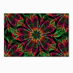 Multicolored Flower Mandala Wallpaper Kaleidoscope Pattern Postcard 4 x 6  (pkg Of 10) by 99art