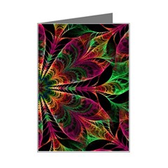 Multicolored Flower Mandala Wallpaper Kaleidoscope Pattern Mini Greeting Card by 99art