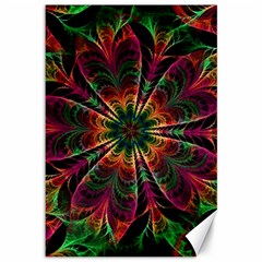 Multicolored Flower Mandala Wallpaper Kaleidoscope Pattern Canvas 12  X 18  by 99art