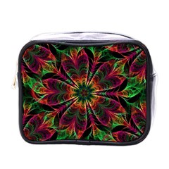 Multicolored Flower Mandala Wallpaper Kaleidoscope Pattern Mini Toiletries Bag (one Side)