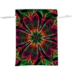 Multicolored Flower Mandala Wallpaper Kaleidoscope Pattern Lightweight Drawstring Pouch (XL) Front