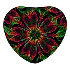 Multicolored Flower Mandala Wallpaper Kaleidoscope Pattern Heart Glass Fridge Magnet (4 Pack) by 99art