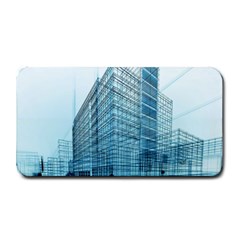 Architecture Blue Drawing Engineering City Modern Building Exterior Medium Bar Mat by 99art