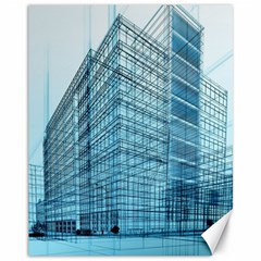 Architecture Blue Drawing Engineering City Modern Building Exterior Canvas 11  x 14 