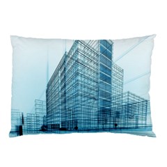 Architecture Blue Drawing Engineering City Modern Building Exterior Pillow Case