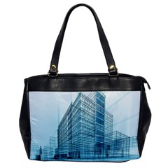 Architecture Blue Drawing Engineering City Modern Building Exterior Oversize Office Handbag