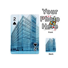 Architecture Blue Drawing Engineering City Modern Building Exterior Playing Cards 54 Designs (Mini)