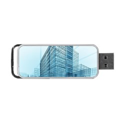 Architecture Blue Drawing Engineering City Modern Building Exterior Portable Usb Flash (one Side) by 99art