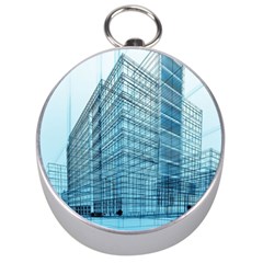 Architecture Blue Drawing Engineering City Modern Building Exterior Silver Compasses