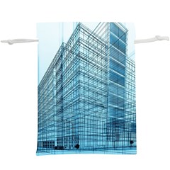 Architecture Blue Drawing Engineering City Modern Building Exterior Lightweight Drawstring Pouch (XL)