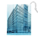 Architecture Blue Drawing Engineering City Modern Building Exterior Drawstring Pouch (5XL) Front