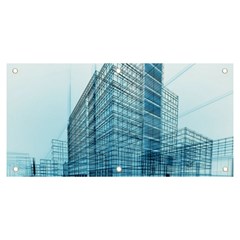 Architecture Blue Drawing Engineering City Modern Building Exterior Banner and Sign 6  x 3 