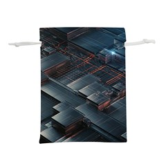 Architectural Design Abstract 3d Neon Glow Industry Lightweight Drawstring Pouch (s) by 99art