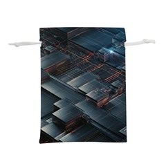 Architectural Design Abstract 3d Neon Glow Industry Lightweight Drawstring Pouch (l) by 99art