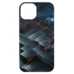 Architectural Design Abstract 3d Neon Glow Industry Iphone 14 Black Uv Print Case