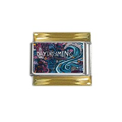 Graffiti Art Psychedelic Art Graphic Design Modern Art Gold Trim Italian Charm (9mm) by 99art