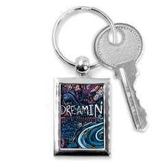 Graffiti Art Psychedelic Art Graphic Design Modern Art Key Chain (rectangle) by 99art