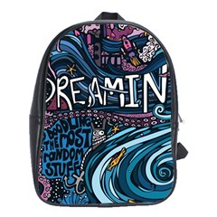 Graffiti Art Psychedelic Art Graphic Design Modern Art School Bag (xl) by 99art