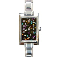 Assorted Color Musical Notes Wallpaper Fabric Rectangle Italian Charm Watch