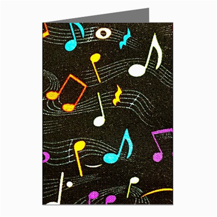 Assorted Color Musical Notes Wallpaper Fabric Greeting Cards (Pkg of 8)