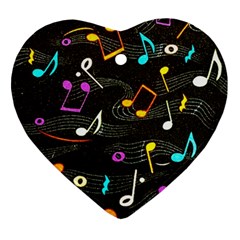 Assorted Color Musical Notes Wallpaper Fabric Heart Ornament (Two Sides)