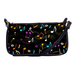 Assorted Color Musical Notes Wallpaper Fabric Shoulder Clutch Bag