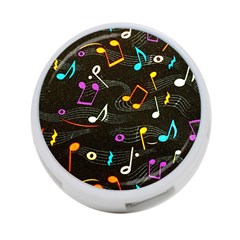 Assorted Color Musical Notes Wallpaper Fabric 4-Port USB Hub (One Side)