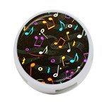 Assorted Color Musical Notes Wallpaper Fabric 4-Port USB Hub (Two Sides) Front