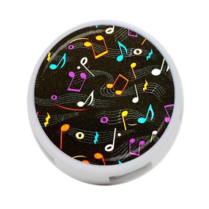 Assorted Color Musical Notes Wallpaper Fabric 4-Port USB Hub (Two Sides)