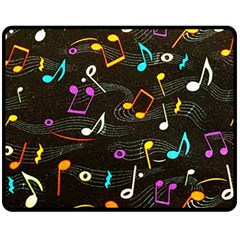 Assorted Color Musical Notes Wallpaper Fabric Fleece Blanket (medium)