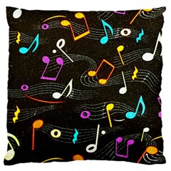 Assorted Color Musical Notes Wallpaper Fabric Large Cushion Case (one Side) by 99art