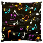 Assorted Color Musical Notes Wallpaper Fabric Large Cushion Case (One Side) Front