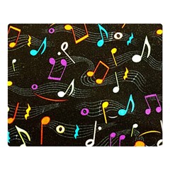 Assorted Color Musical Notes Wallpaper Fabric Two Sides Premium Plush Fleece Blanket (large) by 99art