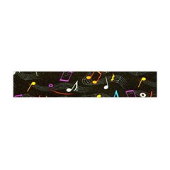 Assorted Color Musical Notes Wallpaper Fabric Premium Plush Fleece Scarf (Mini)