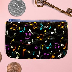 Assorted Color Musical Notes Wallpaper Fabric Large Coin Purse