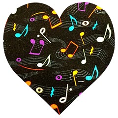 Assorted Color Musical Notes Wallpaper Fabric Wooden Puzzle Heart by 99art