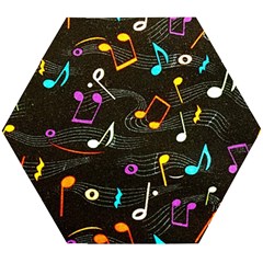 Assorted Color Musical Notes Wallpaper Fabric Wooden Puzzle Hexagon by 99art