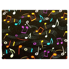 Assorted Color Musical Notes Wallpaper Fabric Two Sides Premium Plush Fleece Blanket (Extra Small)