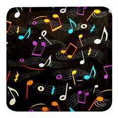 Assorted Color Musical Notes Wallpaper Fabric Square Glass Fridge Magnet (4 pack)