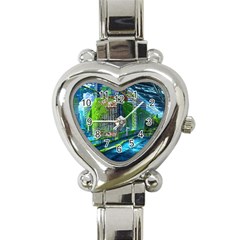 Anime Landscape Apocalyptic Ruins Water City Cityscape Heart Italian Charm Watch by 99art