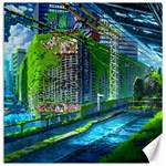 Anime Landscape Apocalyptic Ruins Water City Cityscape Canvas 12  x 12  11.4 x11.56  Canvas - 1