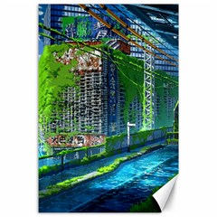 Anime Landscape Apocalyptic Ruins Water City Cityscape Canvas 24  X 36  by 99art