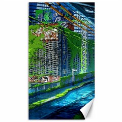 Anime Landscape Apocalyptic Ruins Water City Cityscape Canvas 40  X 72  by 99art