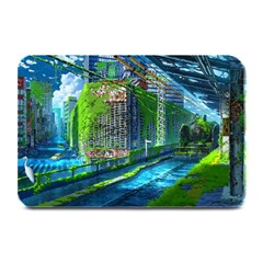 Anime Landscape Apocalyptic Ruins Water City Cityscape Plate Mats by 99art