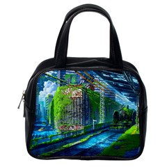 Anime Landscape Apocalyptic Ruins Water City Cityscape Classic Handbag (one Side) by 99art