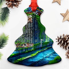 Anime Landscape Apocalyptic Ruins Water City Cityscape Ornament (christmas Tree)  by 99art