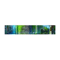 Anime Landscape Apocalyptic Ruins Water City Cityscape Premium Plush Fleece Scarf (mini) by 99art