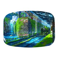 Anime Landscape Apocalyptic Ruins Water City Cityscape Mini Square Pill Box by 99art