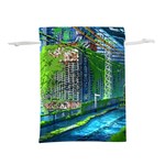 Anime Landscape Apocalyptic Ruins Water City Cityscape Lightweight Drawstring Pouch (S) Front